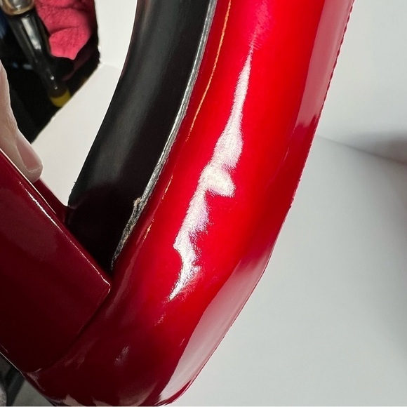 Stuart Weitzman Holly 60 Pump Size 7.5. 60-mm Block Heel. Red Patent Leather. - Picture 3 of 12